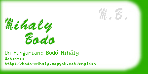 mihaly bodo business card
